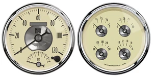 AutoMeter Prestige Antique Ivory 2 Gauge Kit (5" Quad & Tach/Speedo) 2004 - Picture 1 of 1