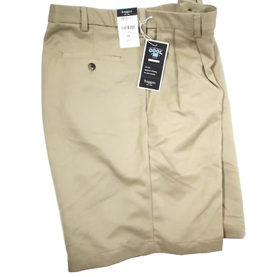 Pantalones Cortos Haggar Cool 18 Plisados Cómodos Para Hombres 36x9 Cintura Expandible Caqui $44 ¡NUEVOS! Foto 1 de 4