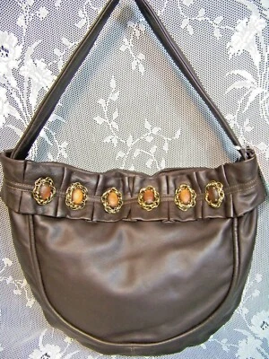 Bolso de mano de cuero con guante marrón oscuro RENATO ANGI, Italia, bolso de hombro, monedero-nuevo con etiquetas Foto 1 de 4