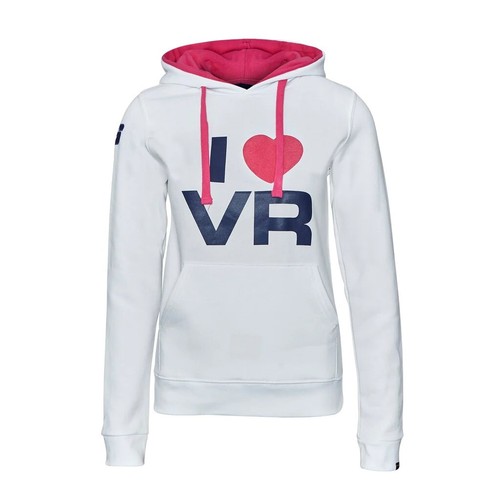 Felpa con cappuccio Moto GP donna bici n.46 Valentino Rossi bianca piccola nuova con etichetta