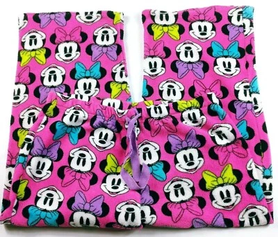 Disney Girl's Minnie Mouse Pajama Pants Medium Pink Stretch Drawstring - Image 1 of 4