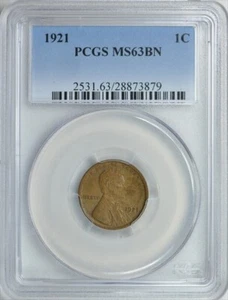 1921 1c PCGS MS-63 Brown - Picture 1 of 1