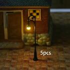 5Pcs Mini Miniature Street Light Model Dollhouse Streetlight Street Lamps
