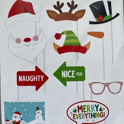 Набор фото реквизита рождественский 10 реквизитов 1 фон праздничный офис вечеринка Санта эльф - Изображение 1 из 4