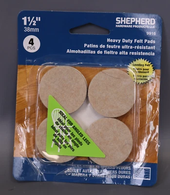 Shepherd Hardware 9916 1-1/2 pulgadas resistente fieltro Gard autoadhesivo paquete de 4 Foto 1 de 4