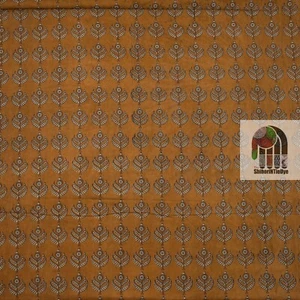 3 Yard Ajrakh Cotton Fabric Indian Print Hand Yard Block Floral Fabric - Picture 1 of 6