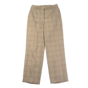 Covington Beige Plaid Cropped Dress Pants Womens 4 Stretch Elastic Sides - Picture 1 of 7