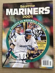 Seattle Mariners 2001 Team Magazine Signed By Edgar Martinez Jay Buhner Boone - Picture 1 of 5