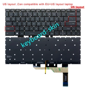 New US Backlit Keyboard For MSI Stealth 15M A11UEK A11UE A11SDK A11SEK MS-1563 - Afbeelding 1 van 4