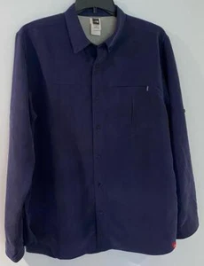 The North Face First Trail UPF Shirt Herren L Blau Langarm Wandern Druckknopfleiste - Bild 1 von 8