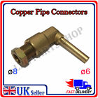 L-piece 8x6mm COMPRESSION FITTING CONNECTOR TEE GAS COPPER PIPE TUBE COUPLING