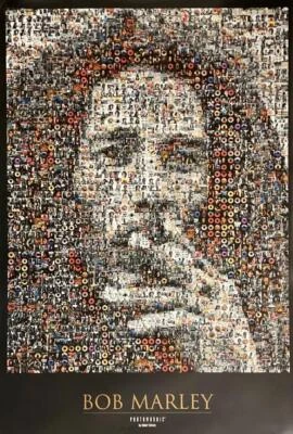 GB EYE Bob Marley Photomosaic Poster by Robert Silvers 36x24 Reggae Legend Wall Art New