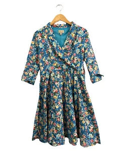 Lindy Bop Women's 'Vivi' Vintage 1950's Style Floral Size 14 NO BELT - Picture 1 of 6