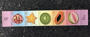 2008USA #4253-4257a 27c Tropical Fruit - Copyright Price Strip of 5  Mint NH - Picture 1 of 1