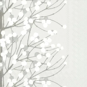 LUMIMARJA Marimekko grey white floral paper lunch napkins new 20 in pack - Picture 1 of 1