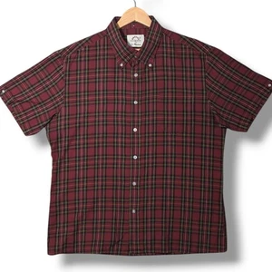 Brutus Trimfit Dr Martens Shirt Men's 2XL Tartan Check Black Burgundy Oxblood - Picture 1 of 13