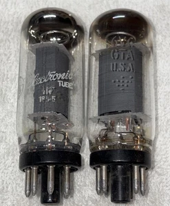 Par GE 6V6GTA Base Moneda Placa Gris Potencia Tubo Aspirador TV7 Fuerte Múltiple Disponibilidad - Imagen 1 de 4