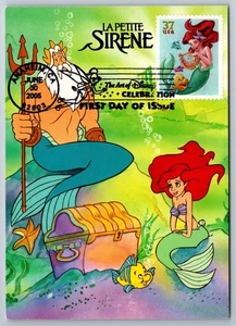 #3914 The Art of Disney Flounder and Ariel FDC Maxi Card - Picture 1 of 2