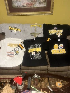 6 Vintage Pittsburgh Steelers T Shirts Stored In Control Environment Very Nice - Picture 1 of 13