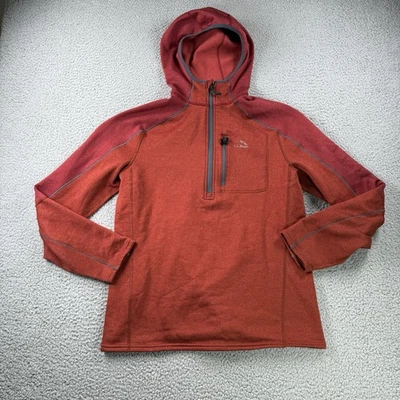 LL Bean толстовка мужская M красный 1/4 молнии с капюшоном Tech слегка облегающий открытый 296699 - Изображение 1 из 4