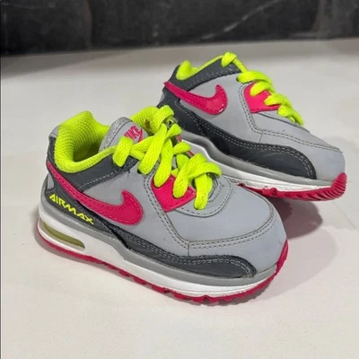 Tênis Nike Airmax rosa cinza verde casual tênis shies crianças pequenas tamanho 5 - Imagem 1 de 4