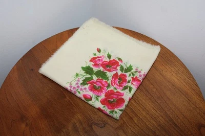 PAÑUELO CUADRADO VINTAGE ERA SOVIÉTICA UCRANIA 100% LANA (LIGERO) FLORAL 32" X 32" Foto 1 de 4