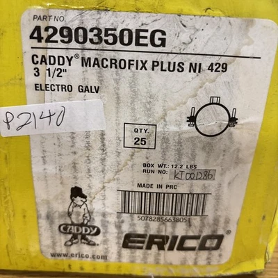 Nvent Caddy 4290350EG 3/8" Rod EZ Split PVC Pipe Hanger 3 1/2" -- Box of 25