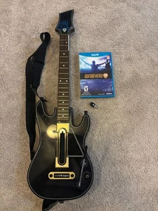 Guitar Hero Live Guitar Wii U Black With Dongle and Game - Picture 1 of 3