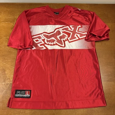 Camiseta deportiva Fox Racing vintage para hombre grande roja ligera motocross activa Foto 1 de 4