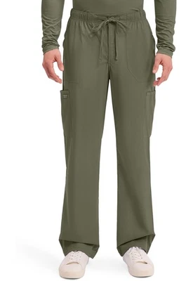 Pantalón Exfoliante Cherokee Workwear Hombres Pierna Cónica Carga Alto WW190T OLV Oliva Foto 1 de 4