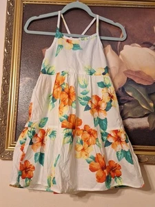 Neu mit Etikett Gap Kinder weißes Kleid Größe Medium, 8, geblümt - Bild 1 von 5