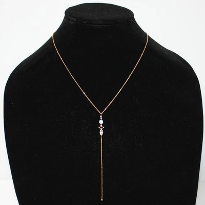 Argento Vivo 18K Gold Plated Sterling Silver Sydney Multi-Stone Lariat Necklace - Image 1 of 3