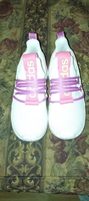 Adidas Rosa Púrpura Blanco Niñas Zapatos Talla 2 Niño Grande Foto 1 de 4