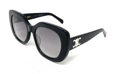 CELINE Women's Sunglasses CL 40226U 01F Shiny Black Grey Gradient Butterfly 55mm - Image 1 of 4