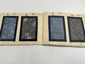 Japanese Fabric Swatch Book “Shinkyogoku-komon” Kimono Pattern Textile 1820-1870 - Picture 1 of 24