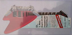 METALLICA 1988 Damaged Justice Tour Embossed Guitar Shaped Unused Concert Ticket - Picture 1 of 6