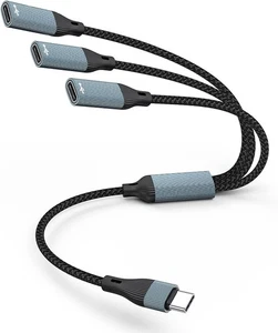 USB C Splitter USB C Stecker auf 3 USB C Buchse OTG Kabel Kopfhörer Adapter - Bild 1 von 6