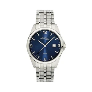 Adora Saphir Edelstahl Quarz Herrenuhr Ø 38 mm Faltschließe 1-201954-001 NEU - Bild 1 von 3