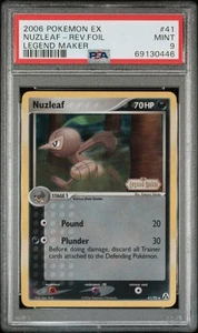 2006 Pokémon EX Legend Maker 41 Nuzleaf Reverse PSA 9 Mint - Picture 1 of 2