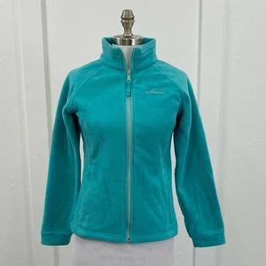 Columbia Girl's Fleece Jacket Youth Size Large Aqua Blue Zip-up Outdoor Play - Picture 1 of 6