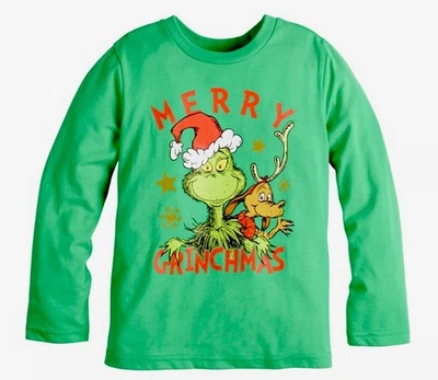 Nueva Camisa Adorable Dr. Seuss' El Grinch Niños Manga Larga Talla 7 Nueva con Etiquetas Foto 1 de 3