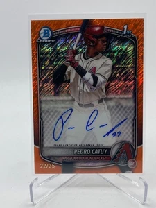 2025 BOWMAN CHROME PEDRO CATUY RC AUTO ORANGE SHIMMER REFRACTOR #D 22/25 DBACKS - Picture 1 of 1