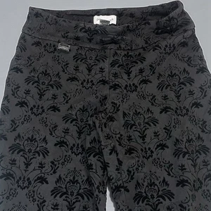 Peck & Peck schwarze Burnout-Samthose Damen Größe 8 Stretch Goth Witchy - Bild 1 von 13