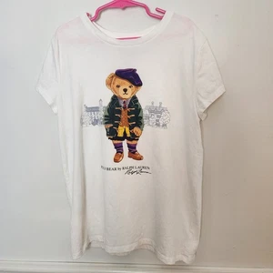 Camiseta Polo Ralph Lauren Niñas Talla Grande 12 14 Manga Corta Oso Informal Preppy - Imagen 1 de 10