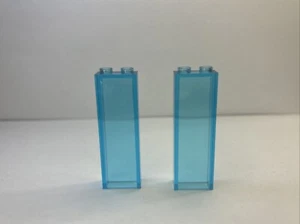 LEGO Lot of 2 Translucent Blue 1x2x5 Wall Brick Pieces - Picture 1 of 2
