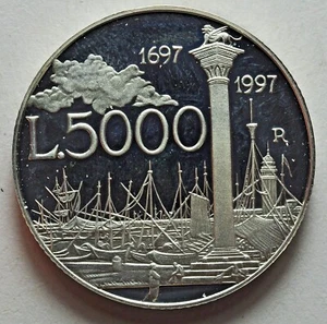 1997 Repubblica Italiana 5000 lire CANALETTO FONDO SPECCHIO - Imagen 1 de 3