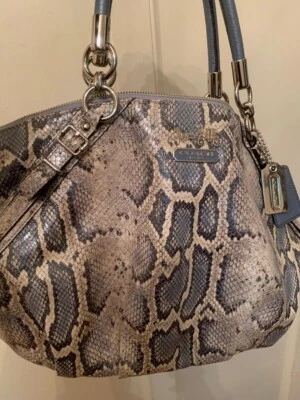 Authentic Coach Limited Edition Python Embossed Purse Light Blue Rare & Elegant  - Image 1 of 4