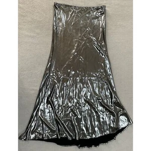 Wild Fable Women's Silver Metallic Trumpet Maxi Skirt Size S - Picture 1 of 9
