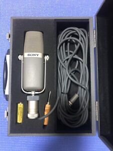 SONY C-38B Condenser Microphone vintage with  Hard Case Operation Confirmed