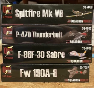 4 kits rápidos de escuadrón nuevos en caja FW190A-8, P47 Thunderbolt, F86F-30 Sabre, Spitfire Mk - Imagen 1 de 4